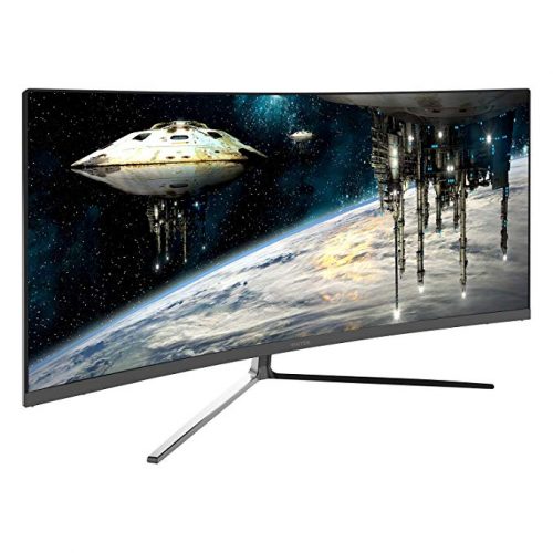 Viotek GN34CB 34-Inch Ultrawide Curved QHD Gaming and Professional Computer Monitor, FreeSync FTS/RTS VESA (Black)